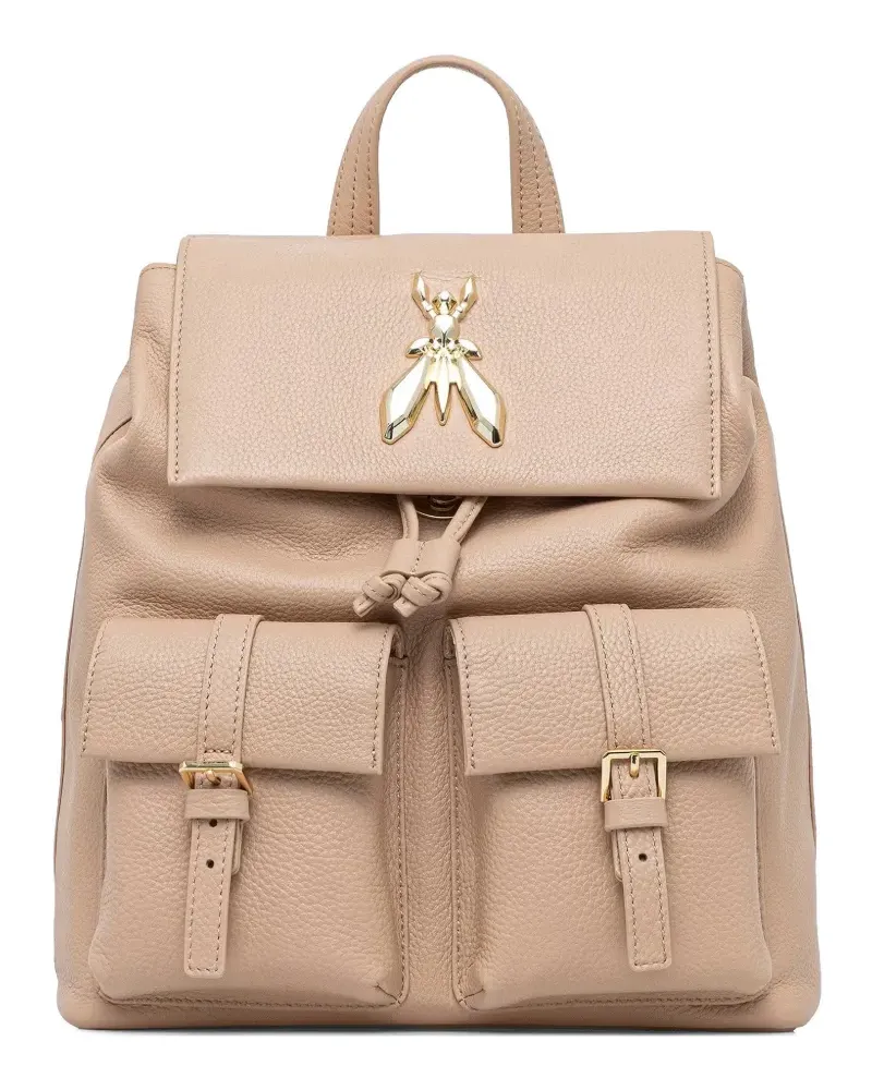 Patrizia Pepe Fly pebbled-leather backpack - Nude Nude
