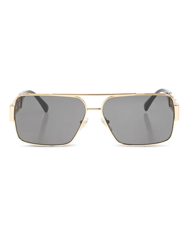 Versace Greca Sonnenbrille mit geometrischem Gestell - Gold Gold