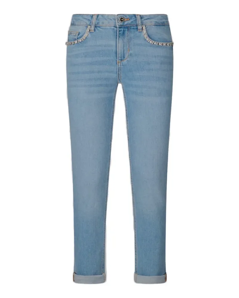 Liu Jo Skinny-Jeans mit Schmucksteinen - Blau Blau