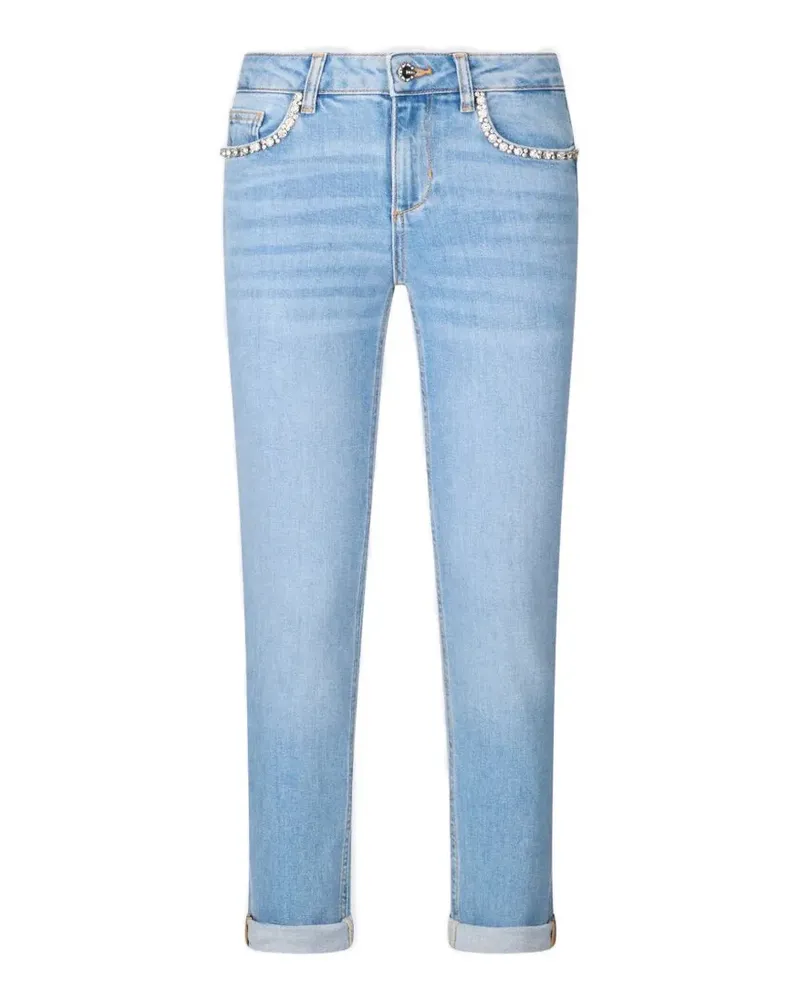Liu Jo Skinny-Jeans mit Schmucksteinen - Blau Blau