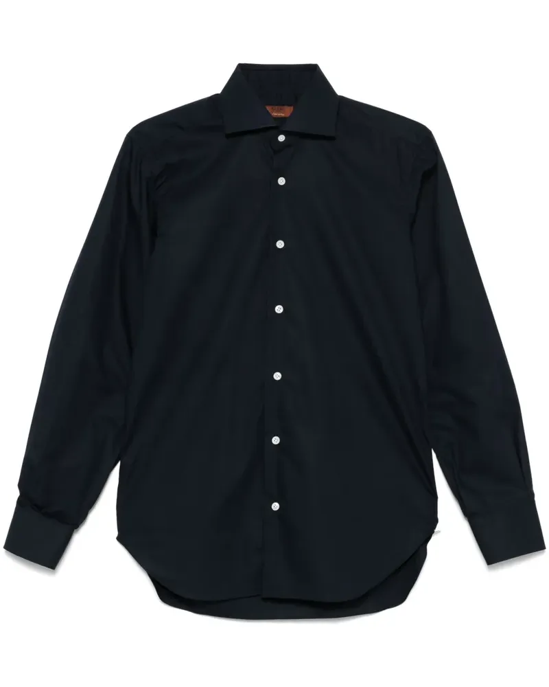 BARBA Hemd aus Popeline - Blau Blau