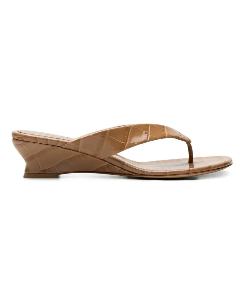 Le Monde Béryl leather wedge-heel sandals - Braun Braun