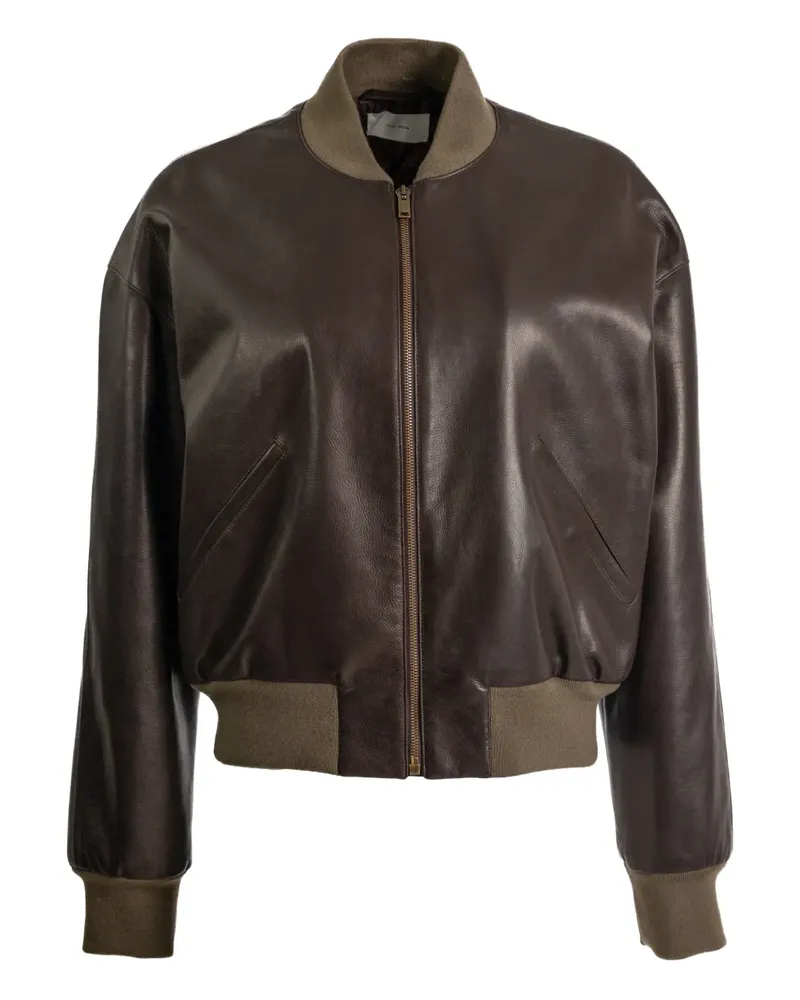 The Row ribbed collar bomber jacket - Braun Braun