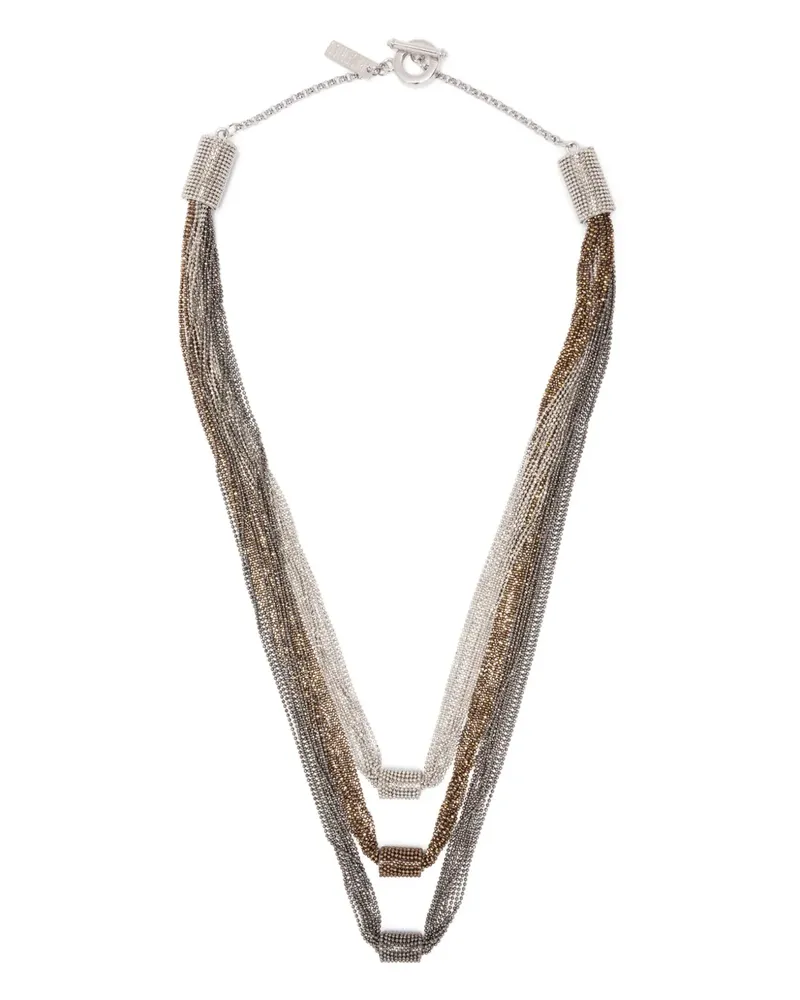 Peserico Halskette im Layering-Look - Grau Grau