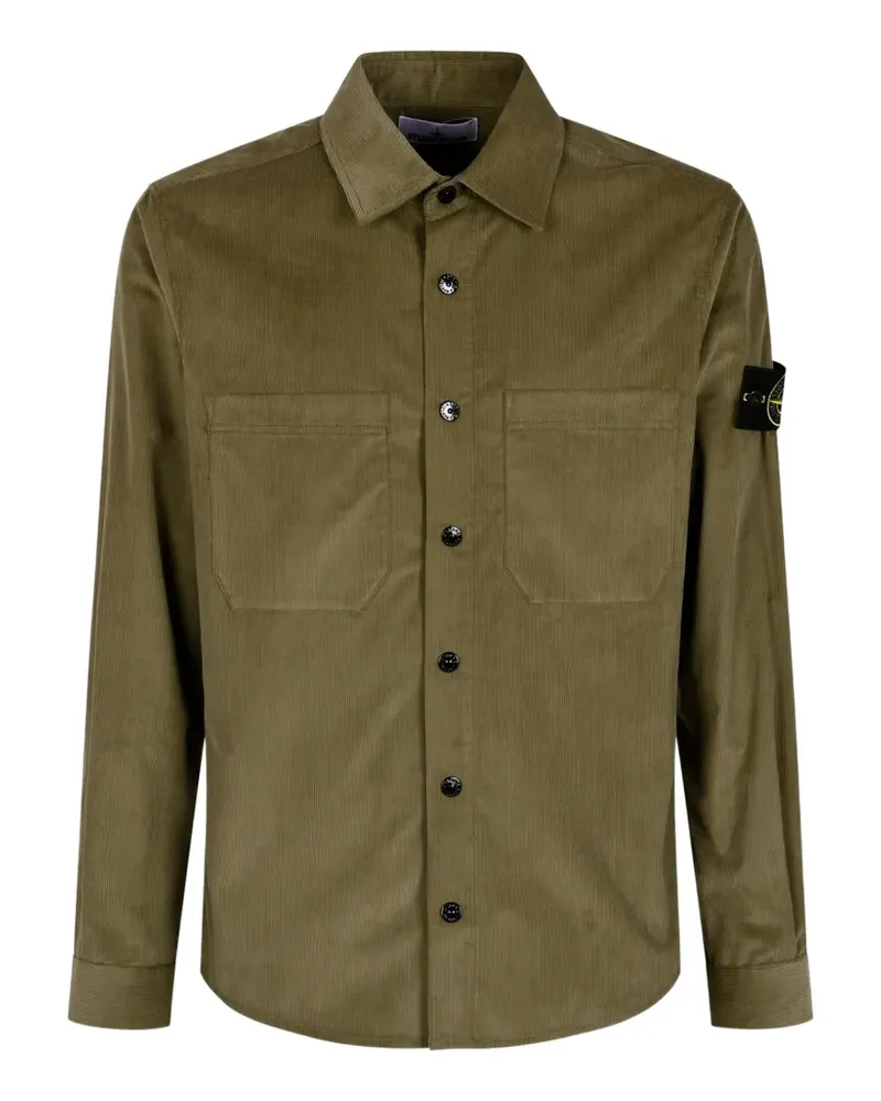 Stone Island corduroy Compass-patch shirt - Grün Grün