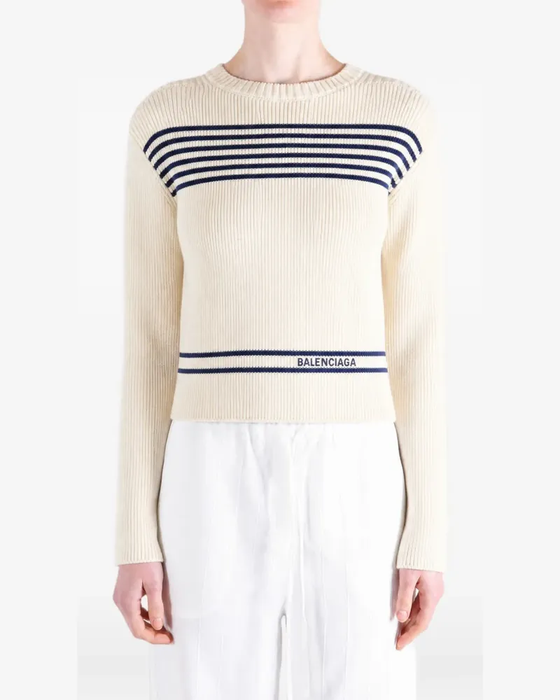 Balenciaga boat-neck sweater - Nude Nude