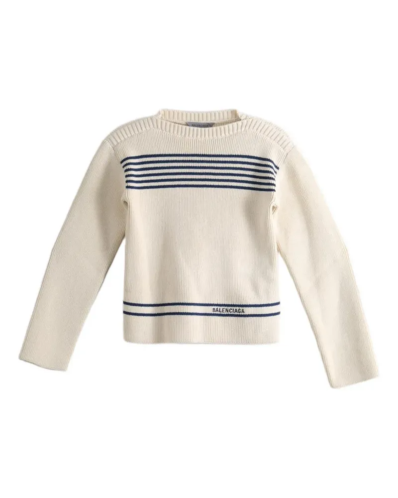 Balenciaga boat-neck sweater - Nude Nude