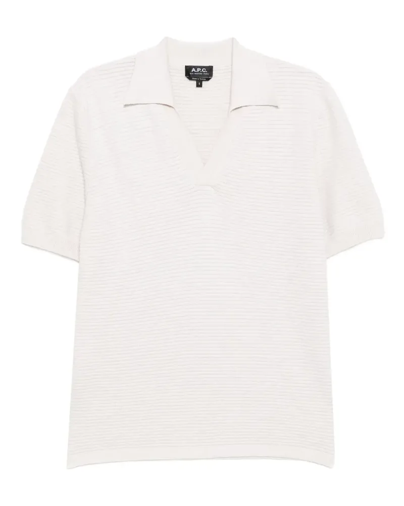 A.P.C. T-Shirt mit V-Ausschnitt - Nude Nude