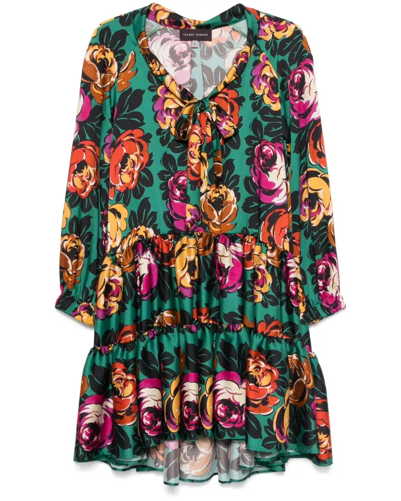 Talbot Runhof Minikleid mit Blumen-Print - Grün Grün