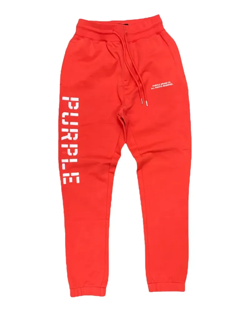 PURPLE BRAND Jogginghose mit Logo-Stickerei - Rot Rot