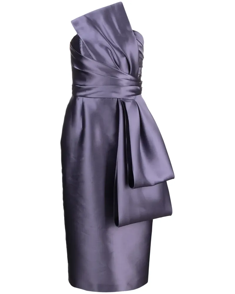 Alberta Ferretti Midikleid mit Oversized-Schleife - Violett Violett