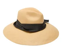 Strohhut mit Zierband - Nude