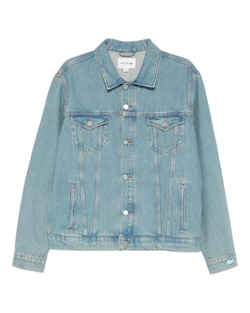 Lacoste Jeansjacke mit Kroko-Effekt - Blau Blau