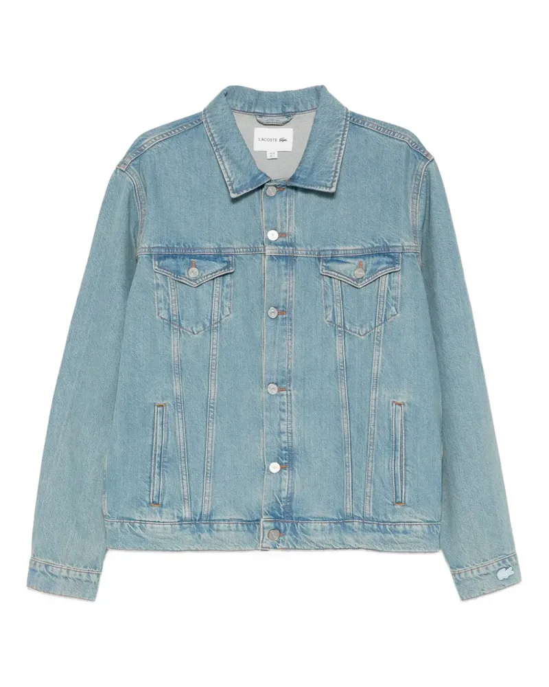Lacoste Jeansjacke mit Kroko-Effekt - Blau Blau