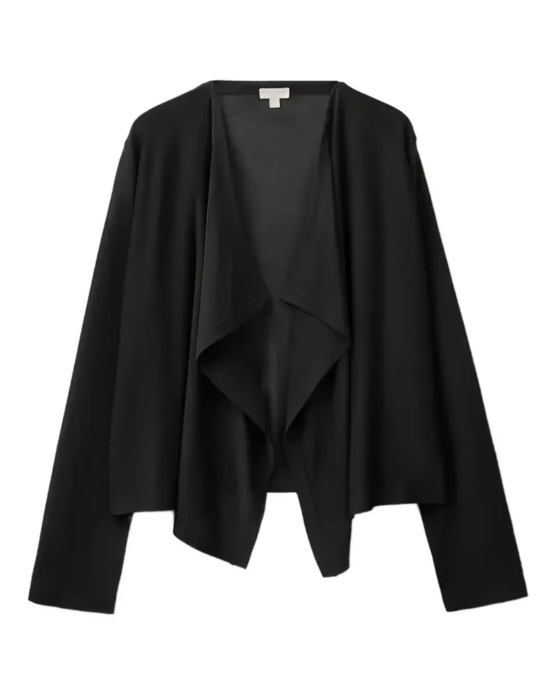 Benetton draped open-front cardigan - Schwarz Schwarz