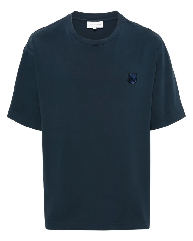 Kitsuné T-Shirt mit Fuchs-Motiv - Blau Blau