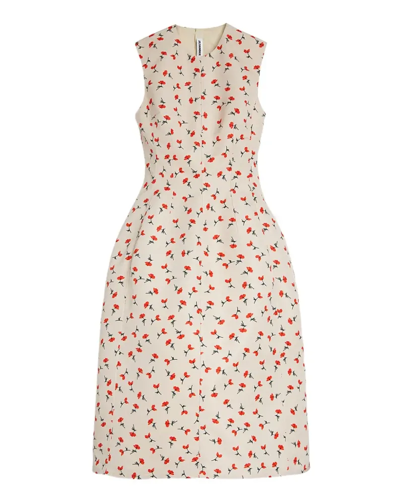 Jil Sander Midikleid mit Print - Nude Nude