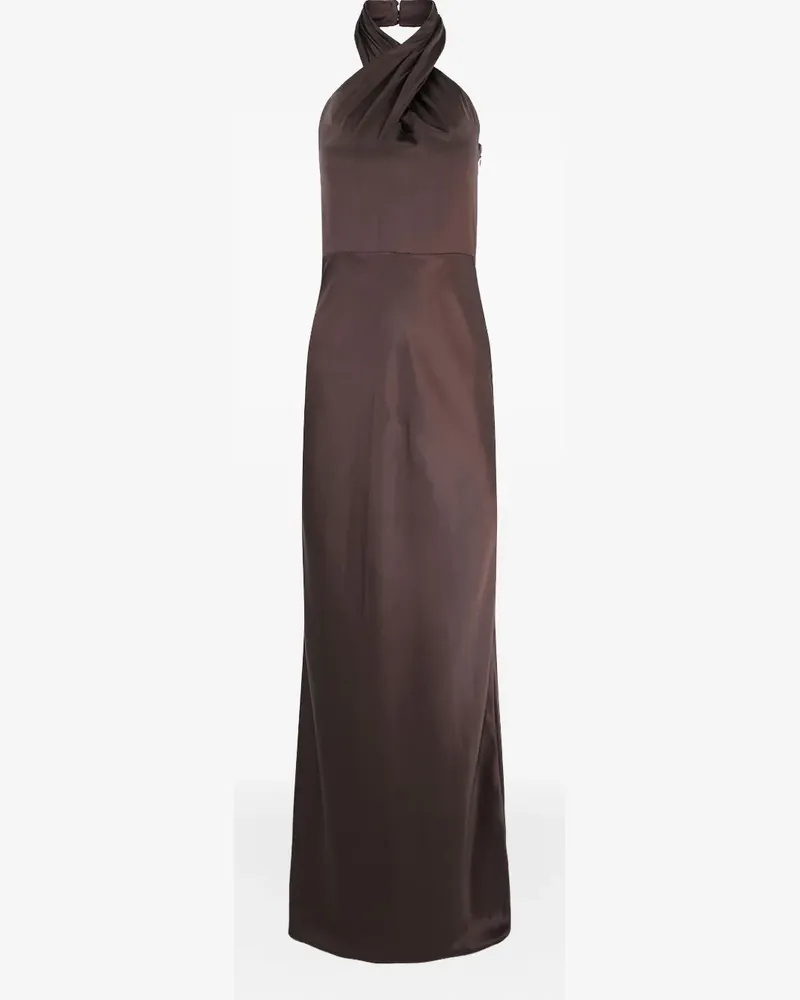 Veronica Beard Neckholder-Maxikleid mit überkreuzten Trägern - Braun Braun