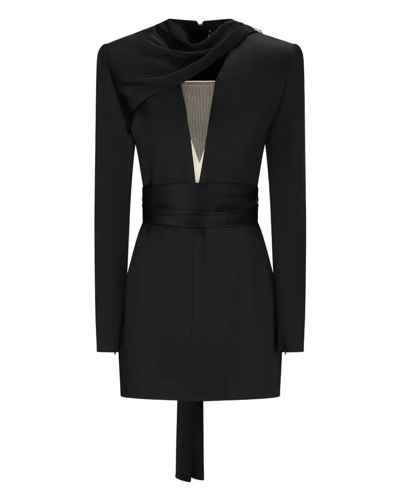 David Koma Minikleid mit Schal - Schwarz Schwarz