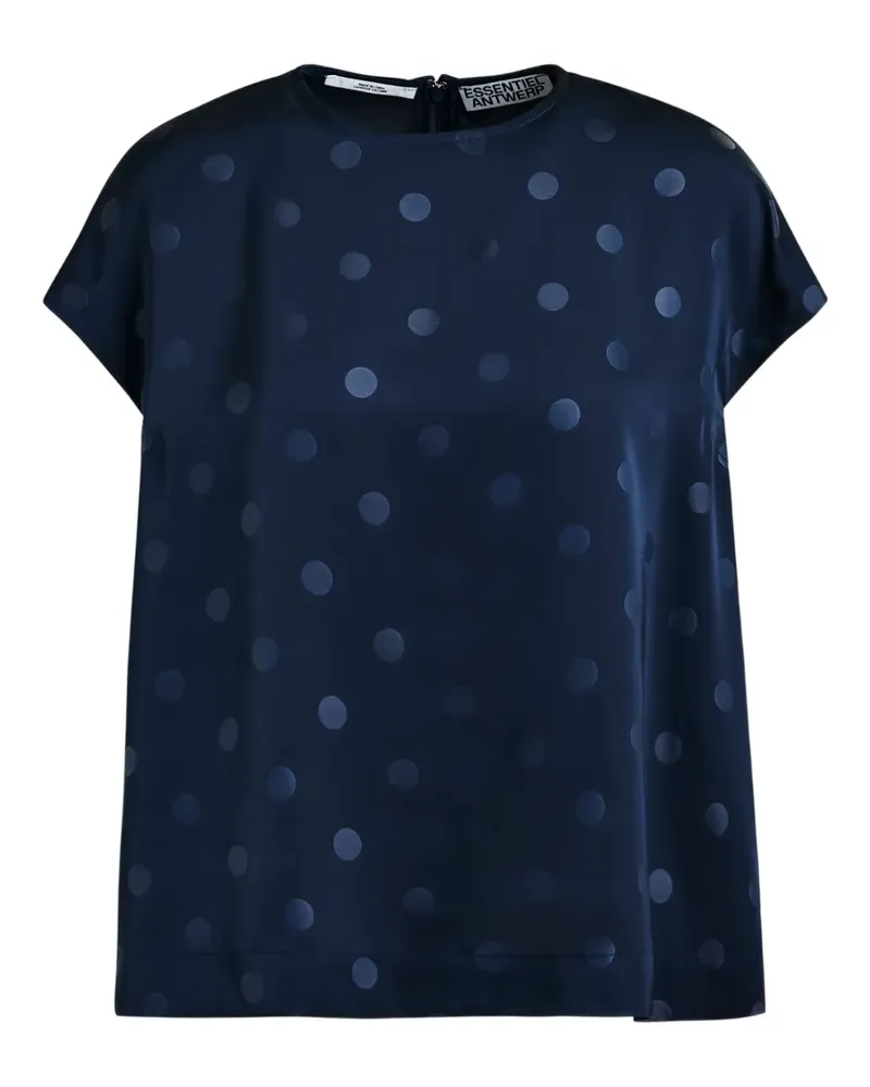 Essentiel T-Shirt mit Polka Dots - Blau Blau
