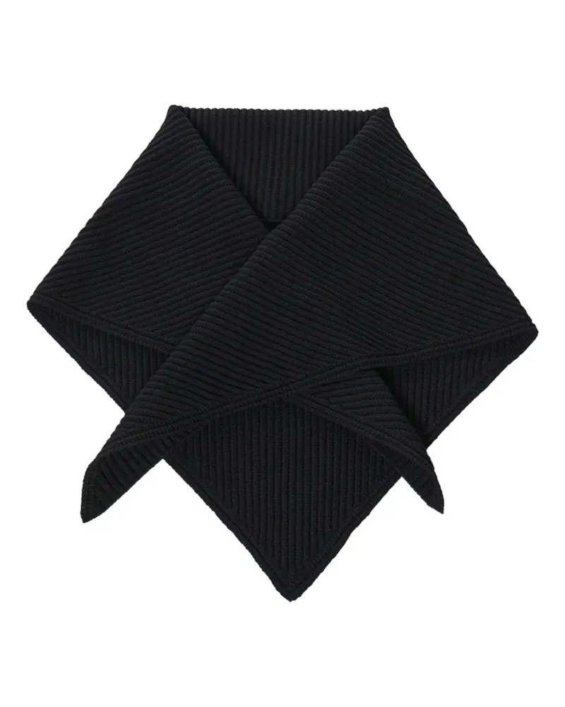 Studio Nicholson Isos Schal aus geripptem Strick - Schwarz Schwarz