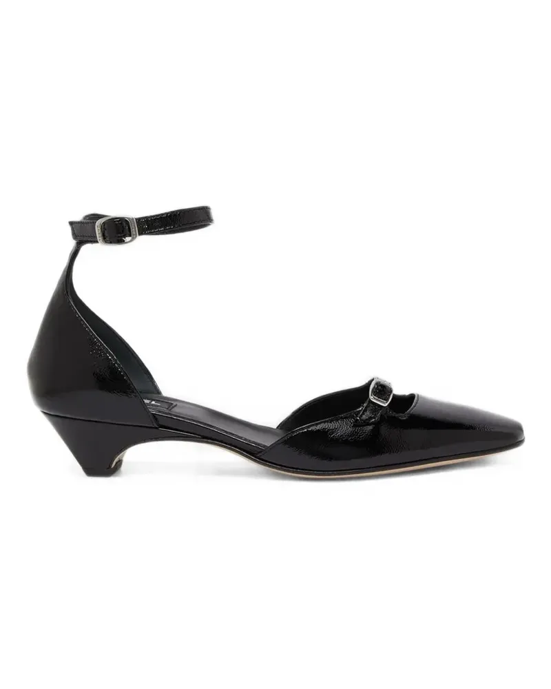 Carel Emma Ballerinas aus Leder mit Schnallenriemen - Schwarz Schwarz