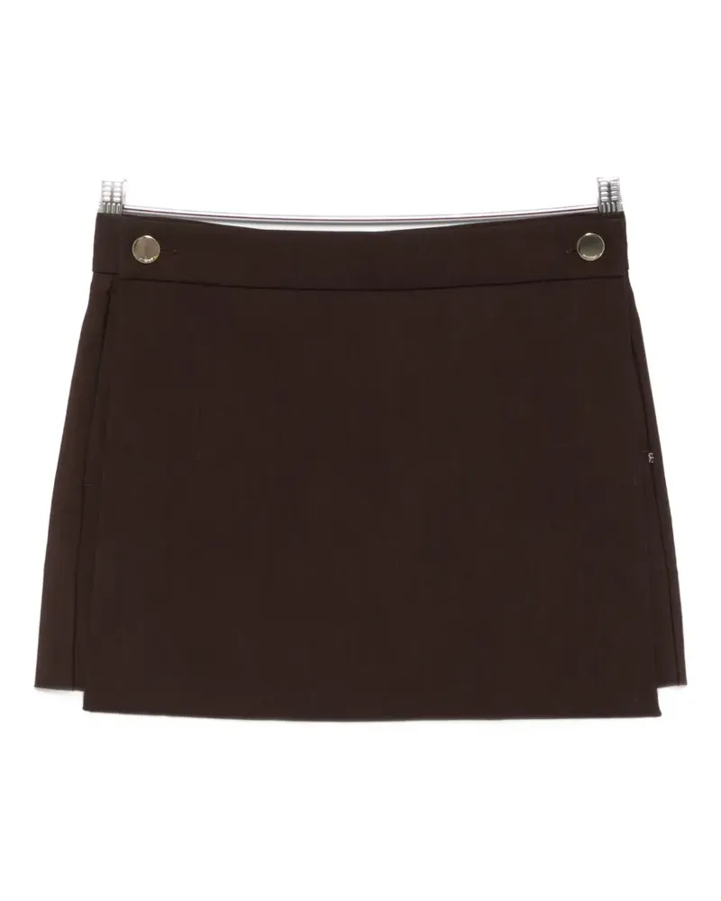 SPORTMAX Ottuso button-detail tailored skort - Braun Braun