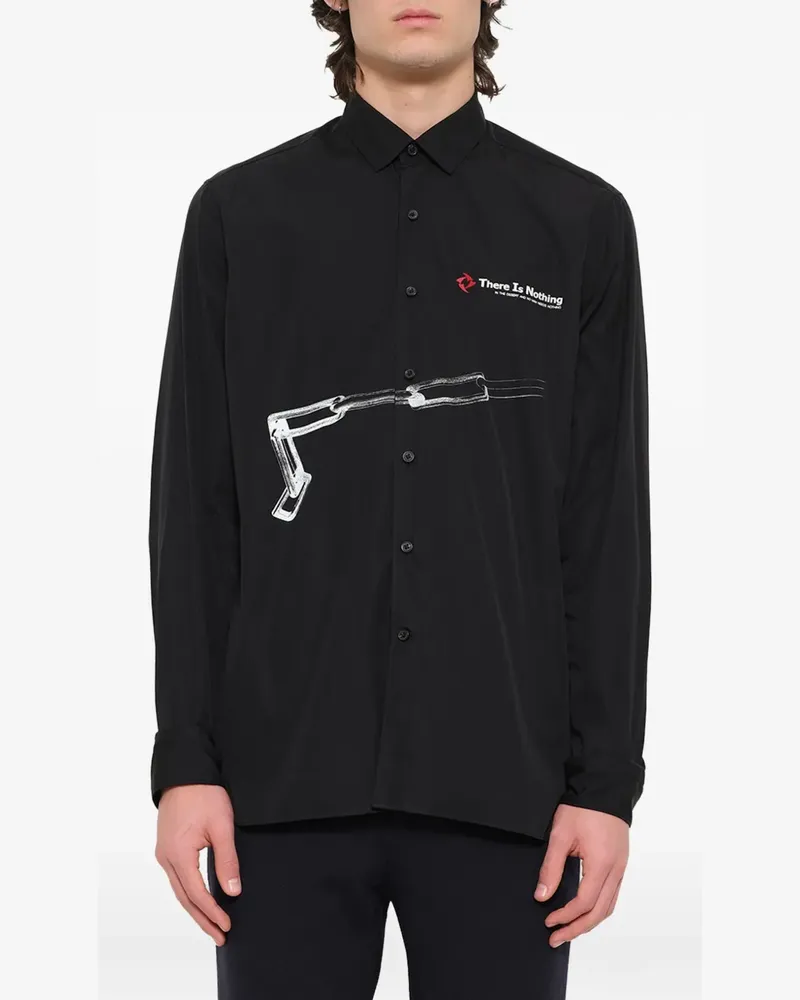 Lanvin graphic-print small-collar shirt - Schwarz Schwarz