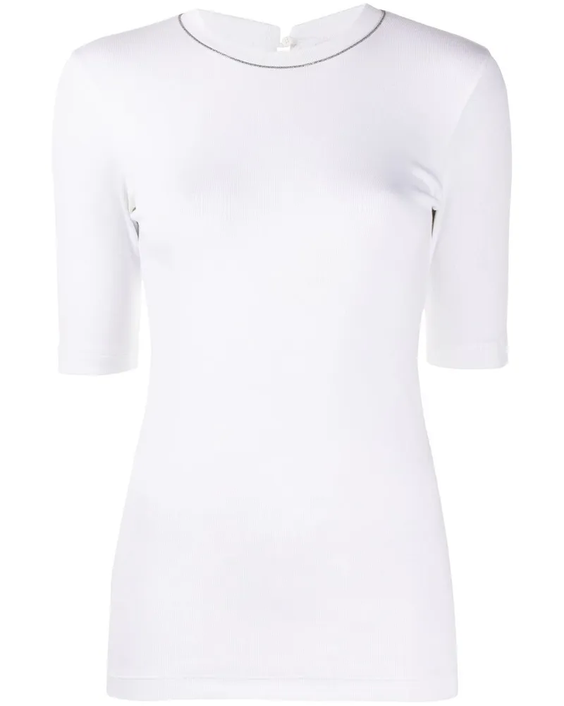 Brunello Cucinelli Verziertes Top - Weiß Weiß