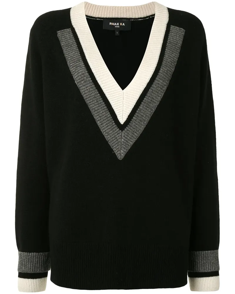 Paule Ka Pullover mit V-Ausschnitt - Schwarz Schwarz