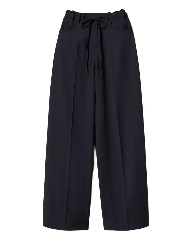 Twin-Set Wide-Leg-Hose mit Kordelzug - Blau Blau
