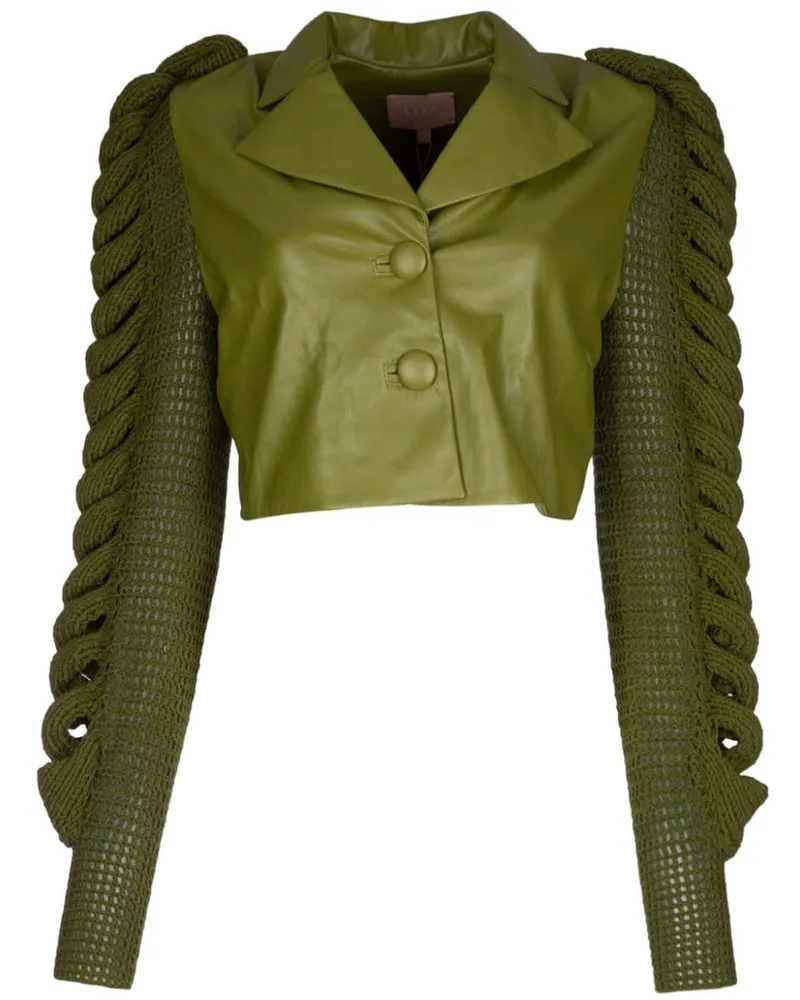LIYA Jacke mit gestrickten Ärmeln - Grün Grün