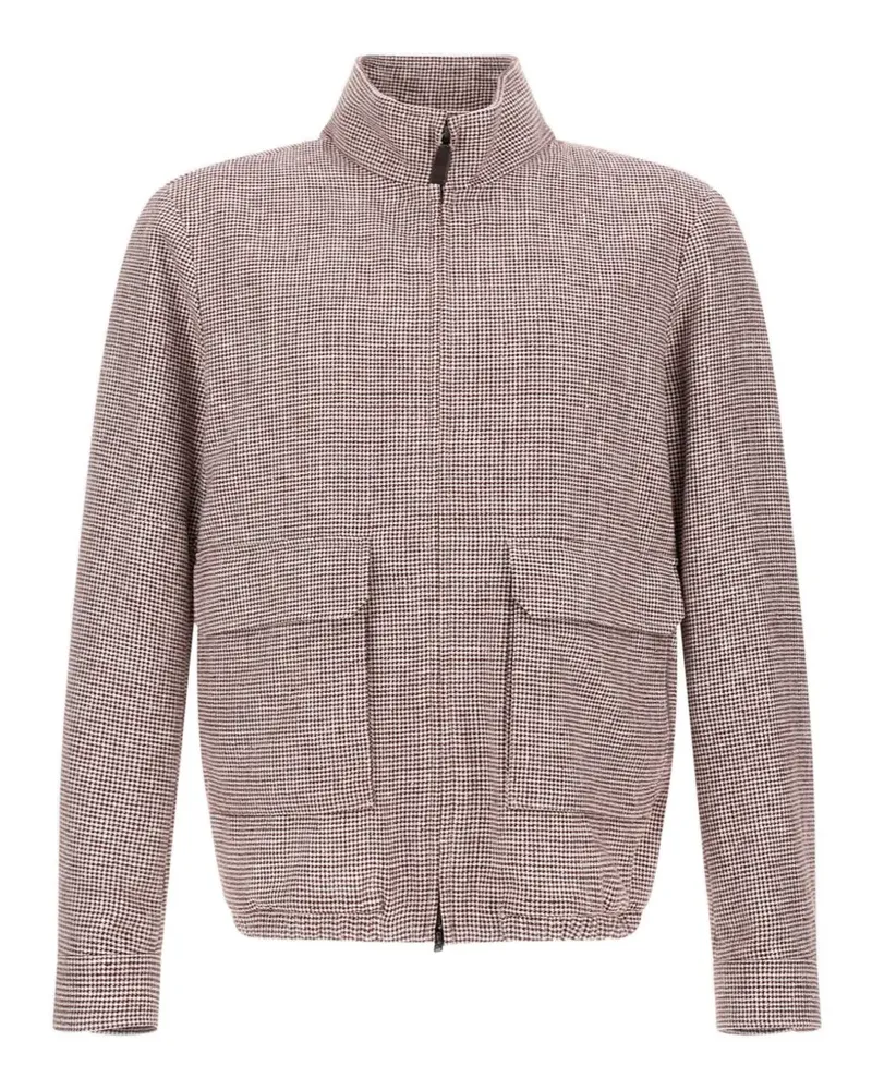 Herno Bomberjacke mit Hahnentrittmuster - Rot Rot