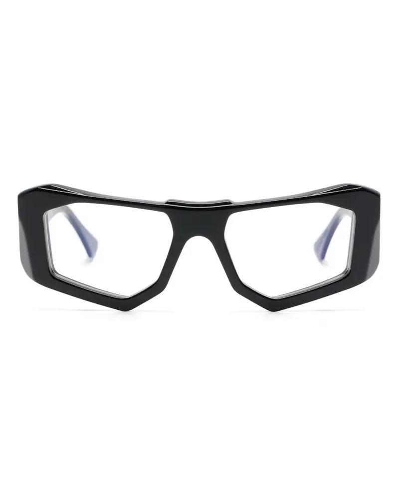 KUBORAUM F6 Brille mit eckigem Gestell - Schwarz Schwarz