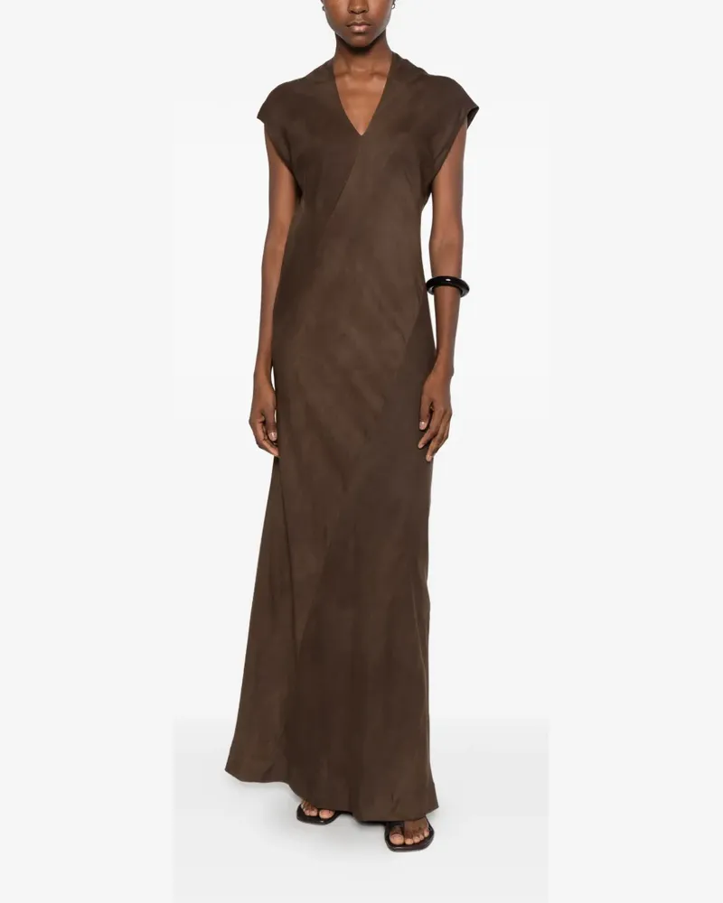 Taiga Takahashi V-neck silk maxi dress - Braun Braun