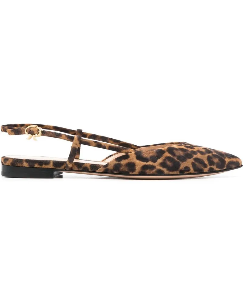 Gianvito Rossi Sandalen mit Leoparden-Print - Braun Braun