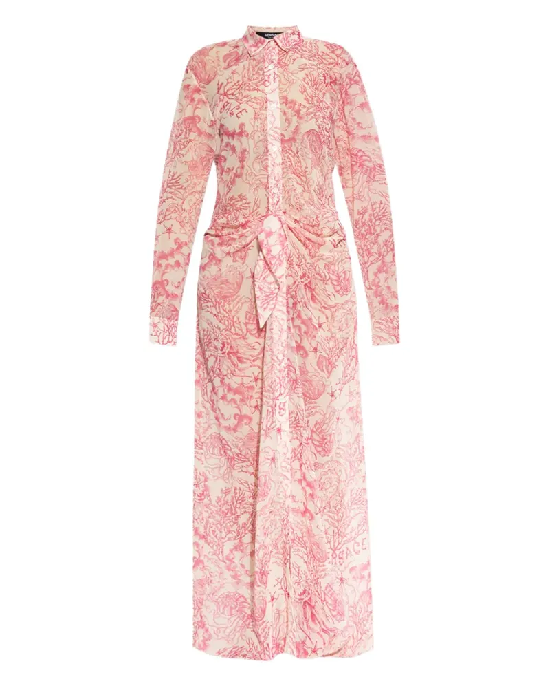 Versace Maxikleid mit Barocco-Print - Rosa Rosa