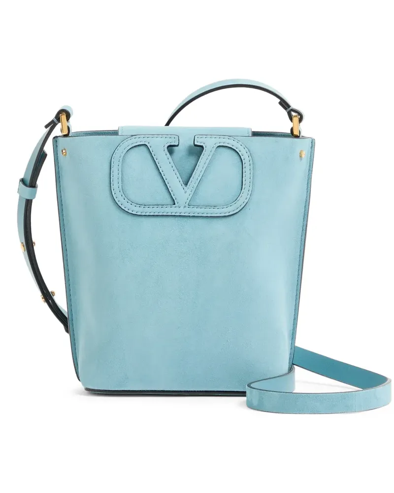 Valentino Garavani Kleine Fill Me Beuteltasche aus Wildleder - Blau Blau