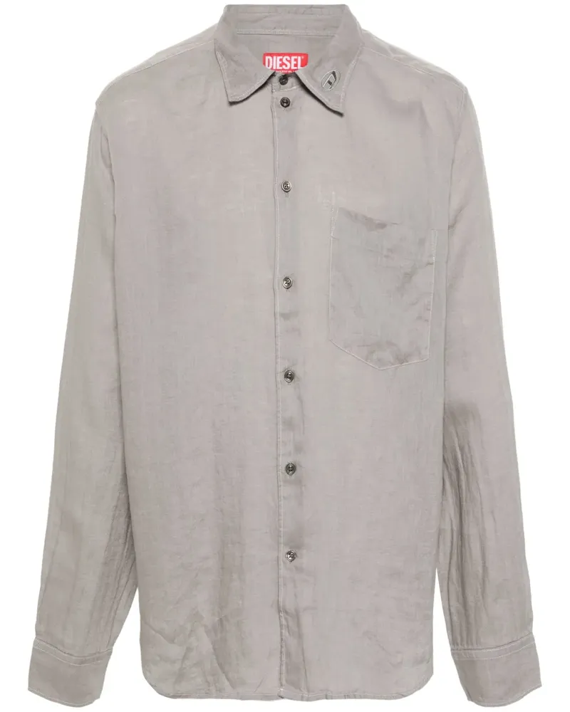 Diesel S-Emil Leinenhemd - Grau Grau