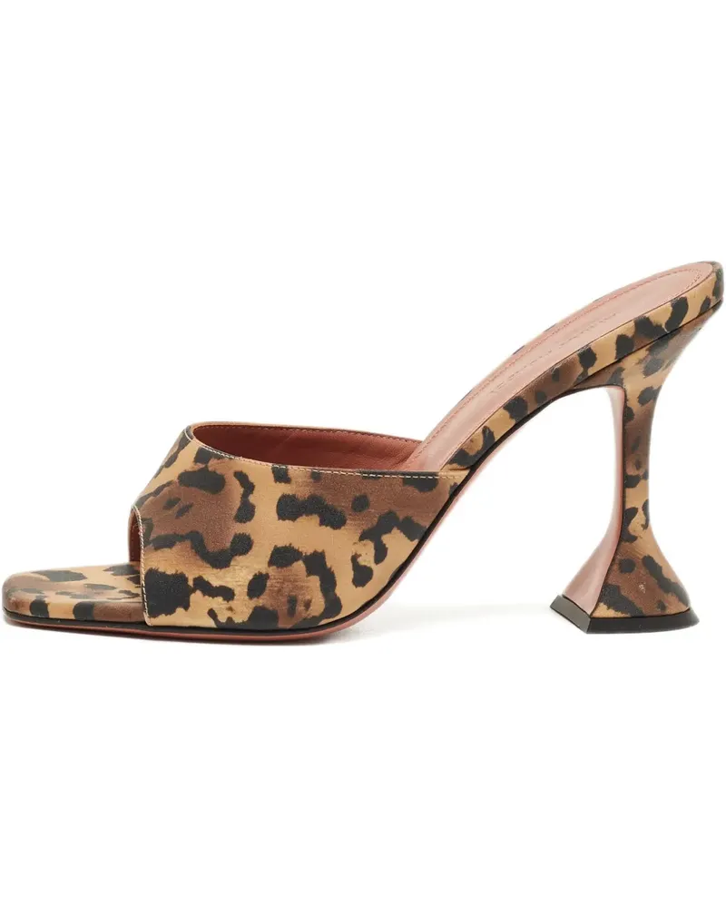 Amina Muaddi Lupita leopard-print heel mules - Braun Braun