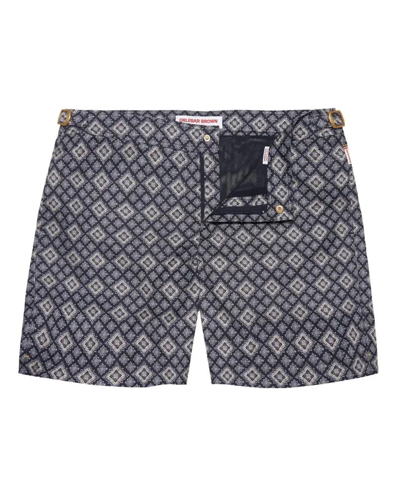 Orlebar Brown Bulldog Badeshorts mit geometrischem Muster - Blau Blau