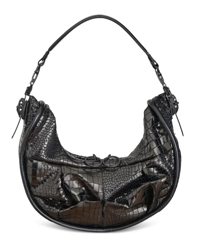 Junya Watanabe crocodile-effect shoulder bag - Schwarz Schwarz