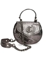 Just Cavalli Mini-Tasche im Metallic-Look Silber