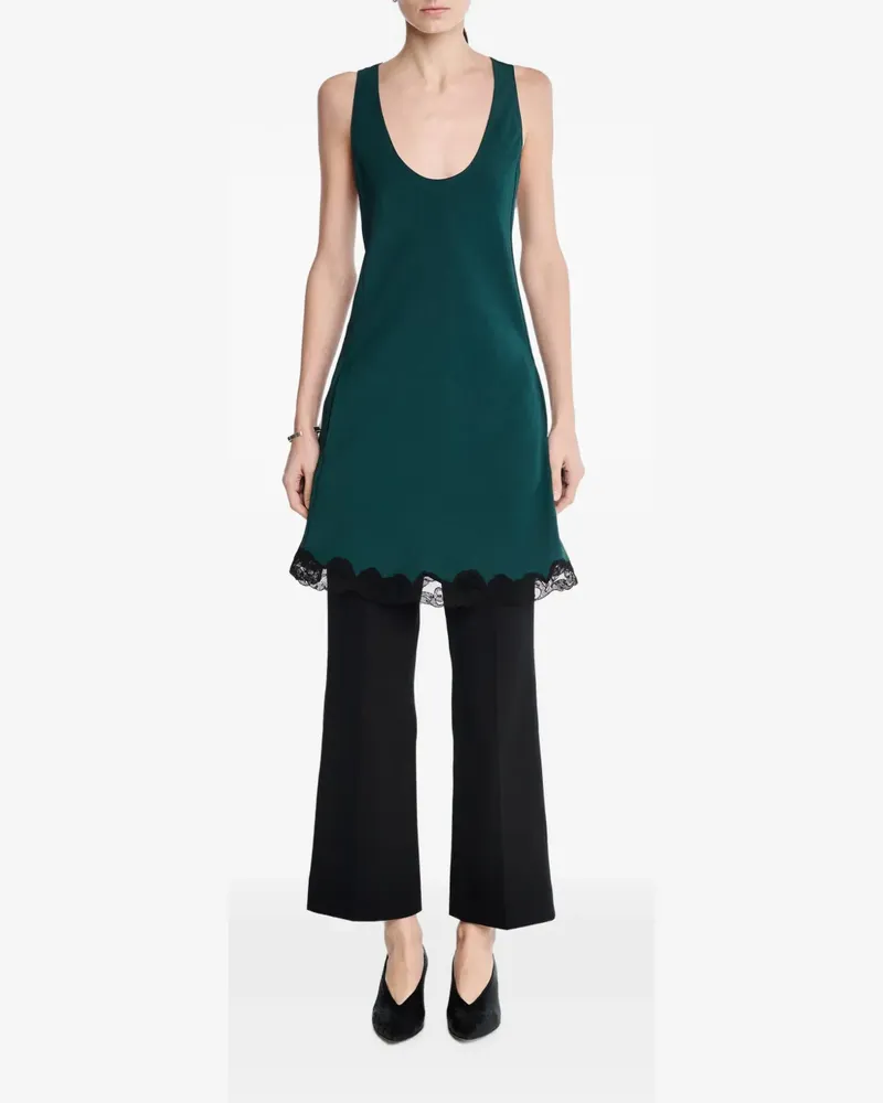 Maria Mcmanus lace-hem scoop-neck mini dress - Grün Grün