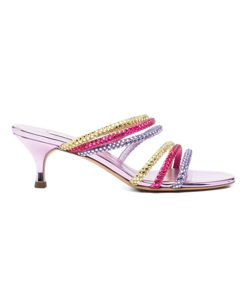 Casadei crystal-embellished metallic sandals - Violett Violett