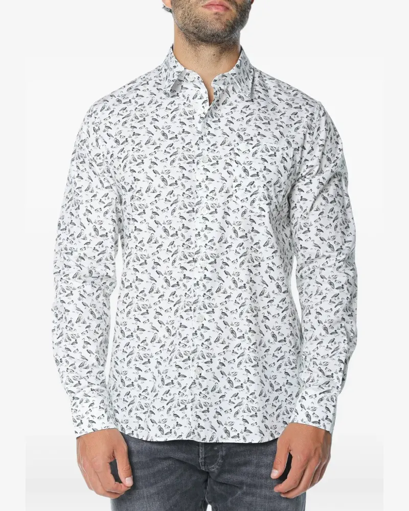 Ted Baker duck-print long-sleeve shirt - Weiß Weiß