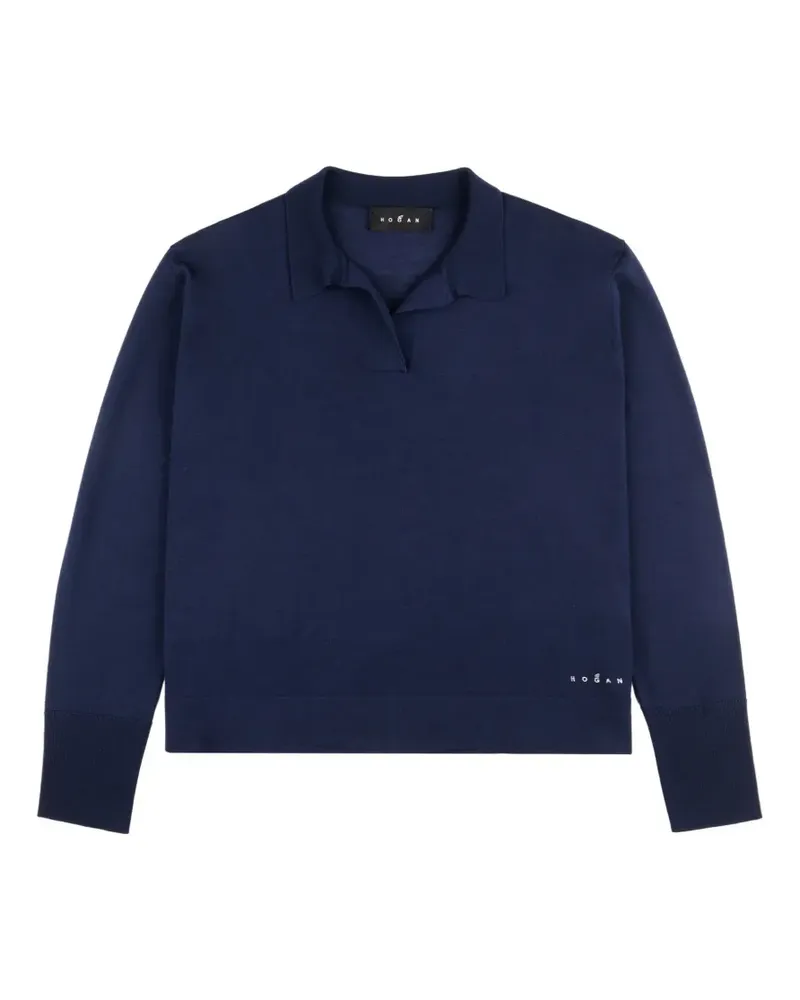 Hogan Gestricktes Poloshirt - Blau Blau