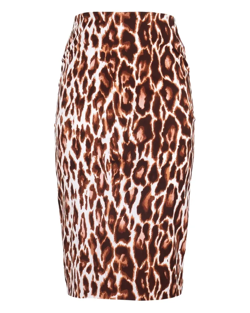 Samantha Sung Bleistiftrock mit Leoparden-Print - Braun Braun