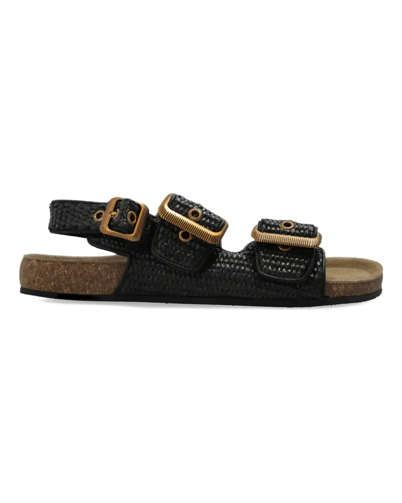 AllSaints Gewebte Staffa Sandalen mit Schnallenverschluss - Schwarz Schwarz