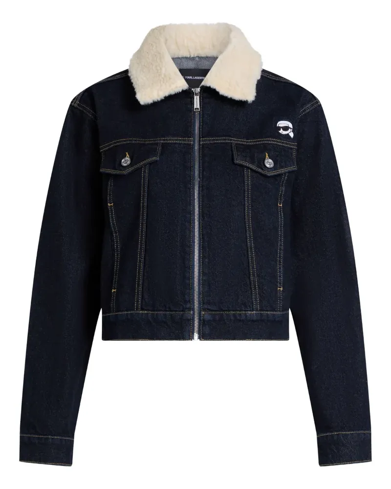 Karl Lagerfeld Jeansjacke mit Logo-Stickerei - Blau Blau